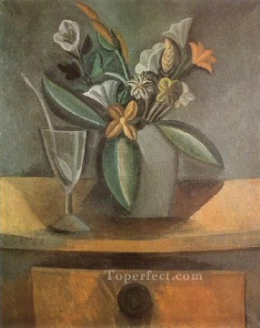 イエス Painting - 花瓶のヴェール・ド・ヴァンとキュイエール 1908 キュビスト